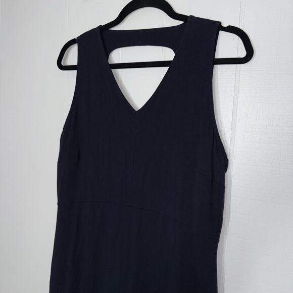 Talbots Women’s Sleeveless Fit Flare Maxi Dress Navy Blue Size XL - Picture 3 of 6